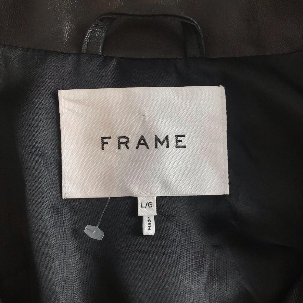 NEW FRAME PCH Leather Jacket Noir Size Large - Picture 16 of 16